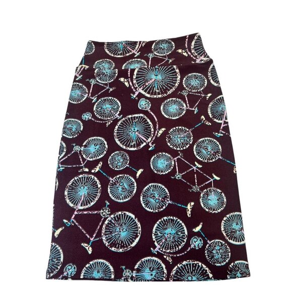 LuLaRoe Cassie Women's Bicycle Print Skirt - Picture 1 of 5